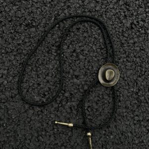 Vintage Western Cowboy Polo Collar Necklace - Unisex Alloy Pendant with Leather Rope Tie - Trendy Fashion Accessory for 90s Y2K Style