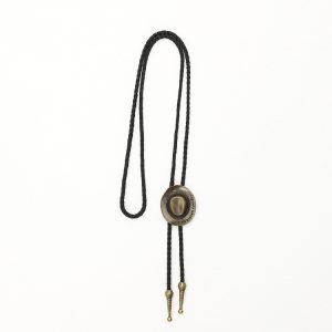 Vintage Western Cowboy Polo Collar Necklace - Unisex Alloy Pendant with Leather Rope Tie - Trendy Fashion Accessory for 90s Y2K Style