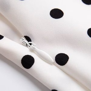 Vintage White Polka Dot Halter Neck Dress for Women - 2025 Summer Backless Style, Chic French Retro Design