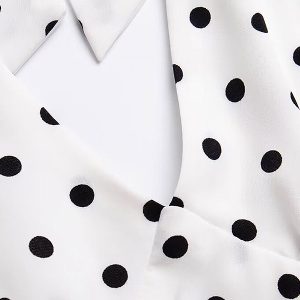 Vintage White Polka Dot Halter Neck Dress for Women - 2025 Summer Backless Style, Chic French Retro Design
