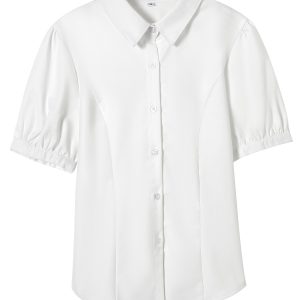 Waist-Cinching Long Sleeve & Short Sleeve Shirt, College Style, Slim Fit Women's Top, Sexy Senior Sister Design