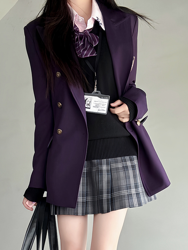 Waist-Defined Slimming JK Uniform Set for Women - Pudding Bear College Style Jacket & Skirt Outfit Waist-Defined Slimming JK Uniform Set for Women - Pudding Bear College Style Jacket & Skirt Outfit