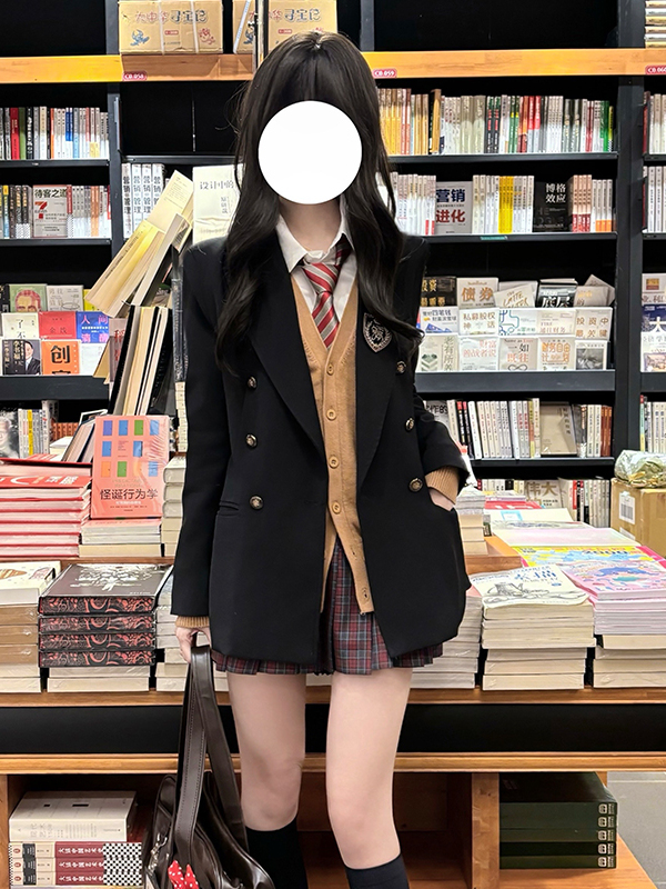 Waist-Defined Slimming JK Uniform Set for Women - Pudding Bear College Style Jacket & Skirt Outfit Waist-Defined Slimming JK Uniform Set for Women - Pudding Bear College Style Jacket & Skirt Outfit