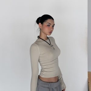 Warm Velvet Slim Fit Fitted Top - Soft Plush Waist-Defining Design - 90s Inspired - Available in 4 Colors