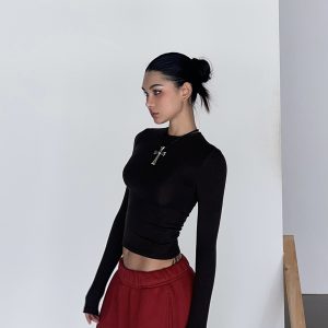 Warm Velvet Slim Fit Fitted Top - Soft Plush Waist-Defining Design - 90s Inspired - Available in 4 Colors