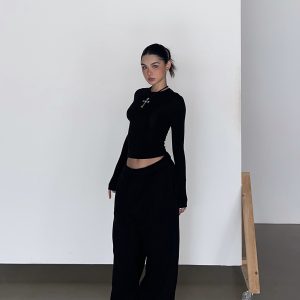 Warm Velvet Slim Fit Fitted Top - Soft Plush Waist-Defining Design - 90s Inspired - Available in 4 Colors