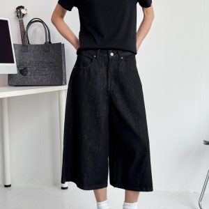 Water-Washed Denim Men's Straight-Leg Shorts - 2025 American Style Seven-Point Pants for Casual Summer Fashion