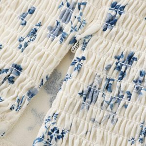 White Floral Ruffled Slim Fit Camisole Top - 2025 French Style Women's Fashion, Unique Design, Perfect for Spring & Summer