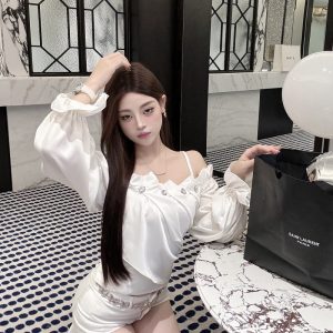 White High-Waisted Slim Fit Shorts for Women, Slimming Cut-Out Design, Trendy Hot Pants for Summer Style