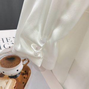 White Korean-Style Thin Blazer for Women - 2025 Summer Trendy Draping Acetate Suit, Age-Reducing Fashion