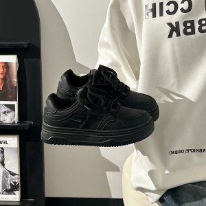 White Thick-Soled Casual Sneakers for Women - Simple Versatile Sports Shoes for Summer 2025, Trendy and Comfortable Footwear