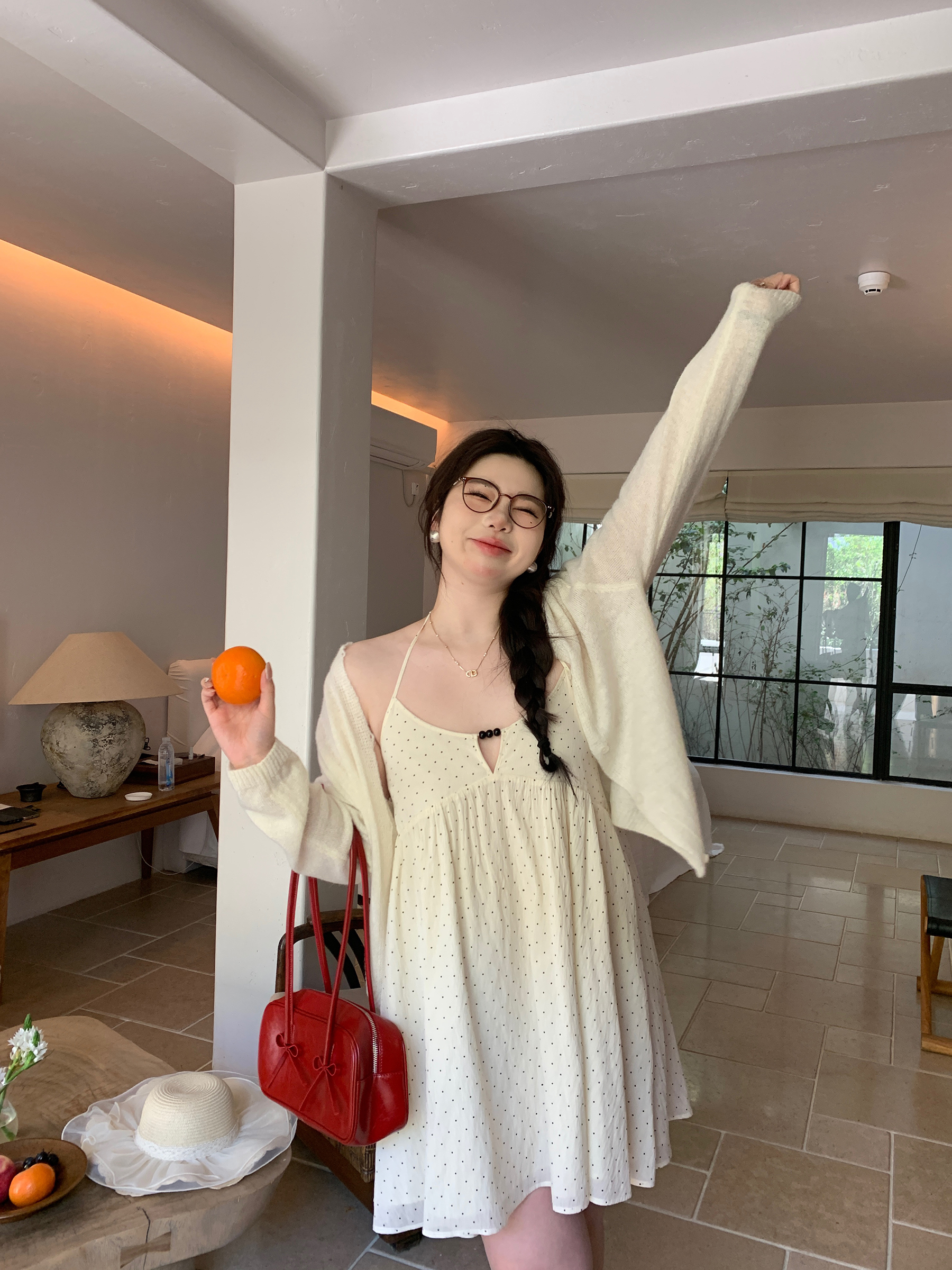 White Thin Knit Cardigan for Women - Soft, Sun-Protective Layering Item, Slightly Chubby, Misty Girl Style White Thin Knit Cardigan for Women - Soft, Sun-Protective Layering Item, Slightly Chubby, Misty Girl Style