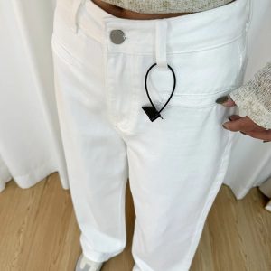 White Wide-Leg Jeans for Plus Size Women - 2025 New Style, Slimming Loose Straight-Leg Pants for Petite and Curvy Fit