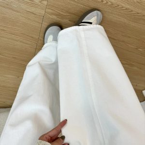 White Wide-Leg Jeans for Plus Size Women - 2025 New Style, Slimming Loose Straight-Leg Pants for Petite and Curvy Fit