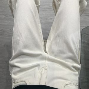 White Women's Plus Size Wide-Leg Curved Knife Pants - Summer 2025 Flattering Scythe Design for Effortless Style