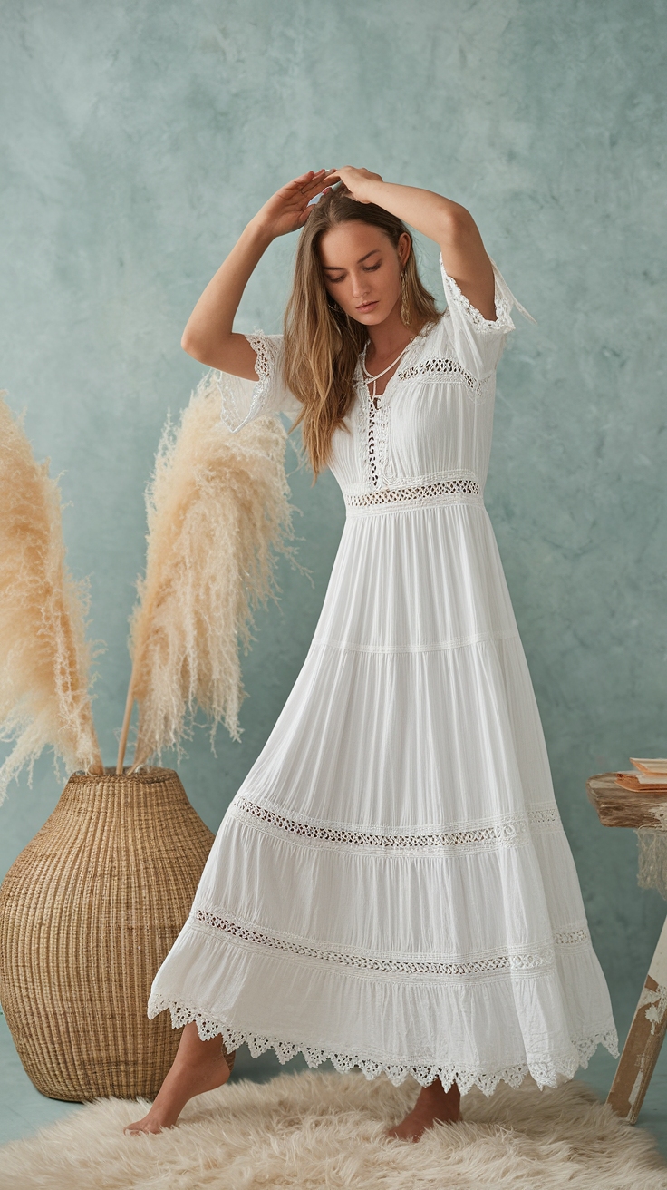 Finding the Right White Maxi Boho Dress for You outfit idea