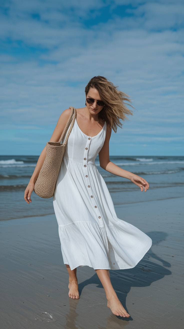 Trendy White Maxi Dresses Casual to Elevate Your Style outfit idea