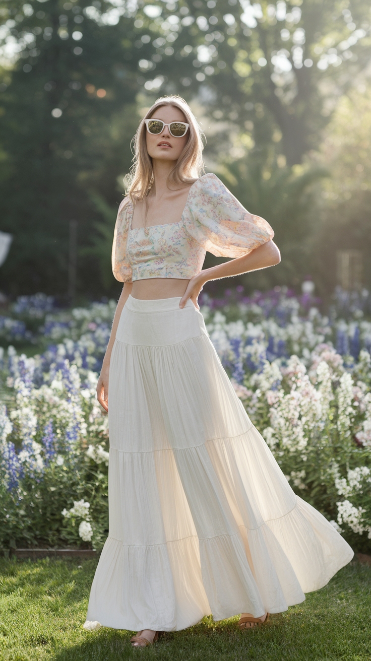 Flowy White Maxi Skirt Outfit Spring for Ultimate Comfort outfit idea