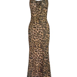 Wild Leopard Print Slim Fit Stretch Camisole Dress - 90s Inspired Fashion, Chic Summer Outfit, Trendy Night Out Dress