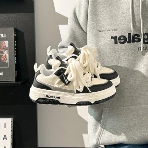 Wine Red Women's Sneakers - Summer Mesh Breathable Thick-Soled Board Shoes - Trendy Casual Style for Women