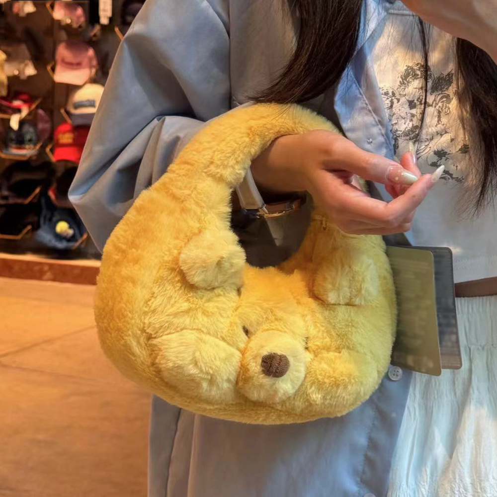 Winnie the Pooh Cartoon Large Capacity Tote Bag - Handheld, Shoulder, Crossbody, Ideal for Class and Commuting