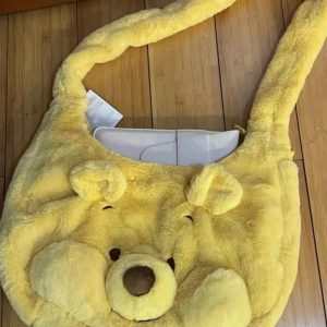 Winnie the Pooh Cartoon Large Capacity Tote Bag - Handheld, Shoulder, Crossbody, Ideal for Class and Commuting