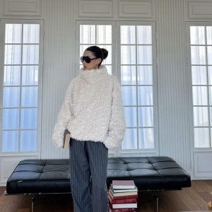 Winter Curly Pullover Jacket - Cozy Private Outfit for Women, Trendy Layering Piece for Y2K and Korean Style Fashion