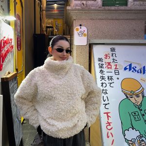 Winter Curly Pullover Jacket - Cozy Private Outfit for Women, Trendy Layering Piece for Y2K and Korean Style Fashion