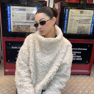 Winter Curly Pullover Jacket - Cozy Private Outfit for Women, Trendy Layering Piece for Y2K and Korean Style Fashion