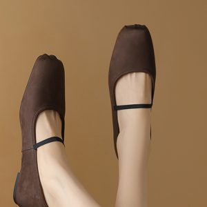 Women's 2025 Summer Soft-Soled Ballet Flats in Top Layer Cowhide - Height-Increasing, Large Size 41, Stylish Comfort