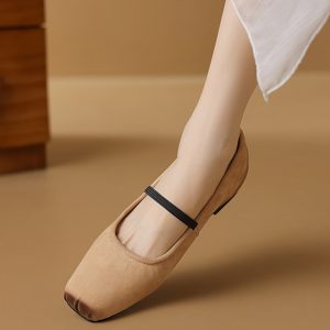 Women's 2025 Summer Soft-Soled Ballet Flats in Top Layer Cowhide - Height-Increasing, Large Size 41, Stylish Comfort