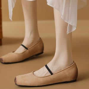 Women's 2025 Summer Soft-Soled Ballet Flats in Top Layer Cowhide - Height-Increasing, Large Size 41, Stylish Comfort