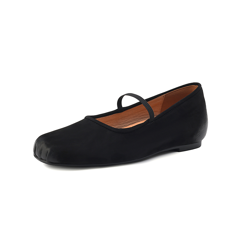 Women's 2025 Summer Soft-Soled Ballet Flats in Top Layer Cowhide - Height-Increasing, Large Size 41, Stylish Comfort