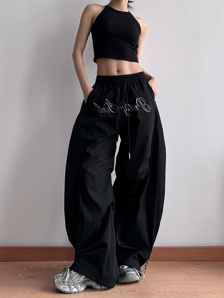 Women's American Cargo Pants - Loose Wide-Leg Design, Curved Blade, Hip-Hop Casual Paratrooper Street Dance Sports Pants Women's American Cargo Pants - Loose Wide-Leg Design, Curved Blade, Hip-Hop Casual Paratrooper Street Dance Sports Pants