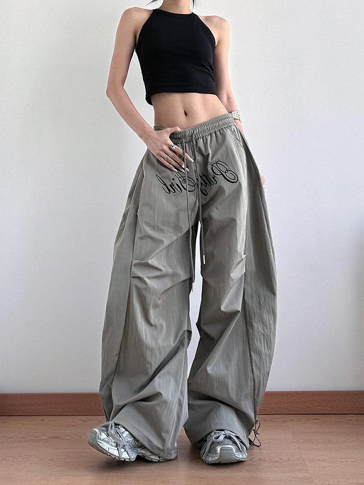 Women's American Cargo Pants - Loose Wide-Leg Design, Curved Blade, Hip-Hop Casual Paratrooper Street Dance Sports Pants Women's American Cargo Pants - Loose Wide-Leg Design, Curved Blade, Hip-Hop Casual Paratrooper Street Dance Sports Pants