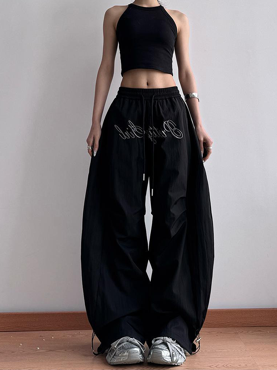 Women's American Cargo Pants - Loose Wide-Leg Design, Curved Blade, Hip-Hop Casual Paratrooper Street Dance Sports Pants Women's American Cargo Pants - Loose Wide-Leg Design, Curved Blade, Hip-Hop Casual Paratrooper Street Dance Sports Pants