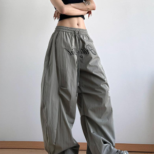 Women's American Cargo Pants - Loose Wide-Leg Design, Curved Blade, Hip-Hop Casual Paratrooper Street Dance Sports Pants