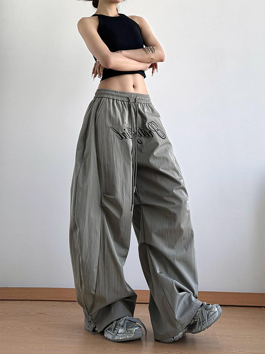 Women's American Cargo Pants - Loose Wide-Leg Design, Curved Blade, Hip-Hop Casual Paratrooper Street Dance Sports Pants Women's American Cargo Pants - Loose Wide-Leg Design, Curved Blade, Hip-Hop Casual Paratrooper Street Dance Sports Pants