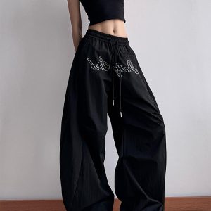 Women's American Cargo Pants - Loose Wide-Leg Design, Curved Blade, Hip-Hop Casual Paratrooper Street Dance Sports Pants