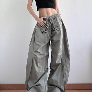 Women's American Cargo Pants - Loose Wide-Leg Design, Curved Blade, Hip-Hop Casual Paratrooper Street Dance Sports Pants