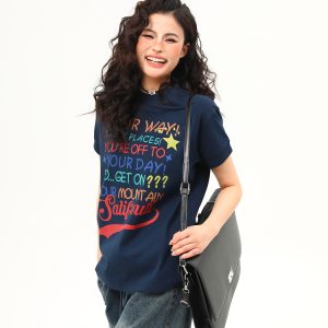 Women's American Retro Letter Print Round Neck T-Shirt - Casual Short Sleeve Summer Top - Trendy 90s Style