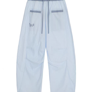 Women's American Retro Pink Striped Wide-Leg Pants - Summer 2025 Casual Curved Knife Street Style