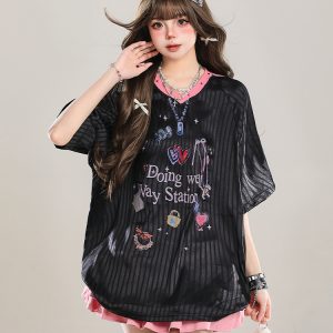 Women's American Style Casual V-Neck Jersey Sweatshirt - Loose Long Sleeve Pullover for Spring Outfits