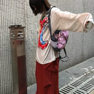 Women's American Style Long Sleeve T-Shirt, Apple Print Sun Protection Cover-Up, Loose Casual Summer Top