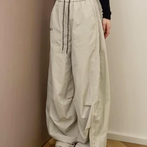 Women's American-Style Pleated Cargo Pants, Slimming Straight-Leg, Wide-Leg Loose-Fitting for Jazz Dance and Casual Wear