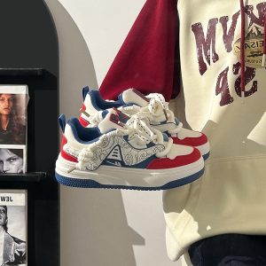 Women's Black and White Panda Sneakers - Breathable Thick-Soled Footwear for 2025, Versatile Design, Trendy Y2K Style