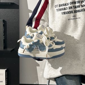 Women's Black and White Panda Sneakers - Breathable Thick-Soled Footwear for 2025, Versatile Design, Trendy Y2K Style