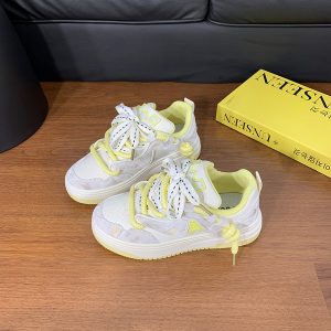 Women's Black and White Panda Sneakers - Breathable Thick-Soled Footwear for 2025, Versatile Design, Trendy Y2K Style