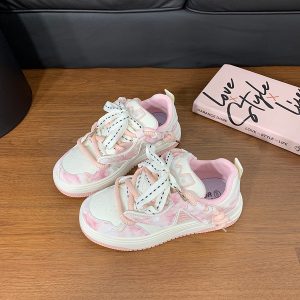 Women's Black and White Panda Sneakers - Breathable Thick-Soled Footwear for 2025, Versatile Design, Trendy Y2K Style