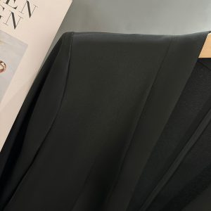 Women's Black Chinese-Style Suit Jacket, Summer Slim-Fit Blazer with Button Closure, Casual High-End Design, 2025 Fashion